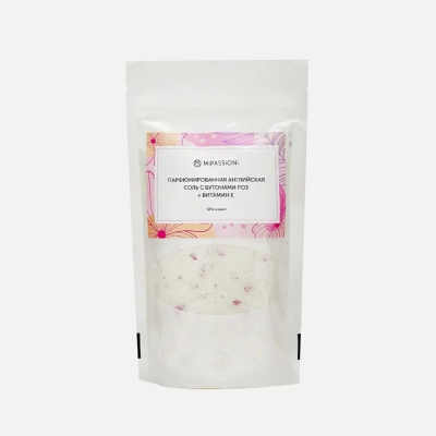 Английская парфюмированная соль для ванны с бутонами роз+ витамин Е, 200 гр