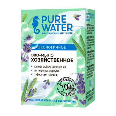 Хозяйственное мыло Pure Water с эфирными маслами, 175 гр