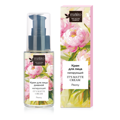 Дневной крем для лица Матирующий It`s matte cream Peony, 30 мл