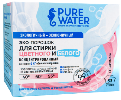 Стиральный порошок Pure Water, 1 кг 