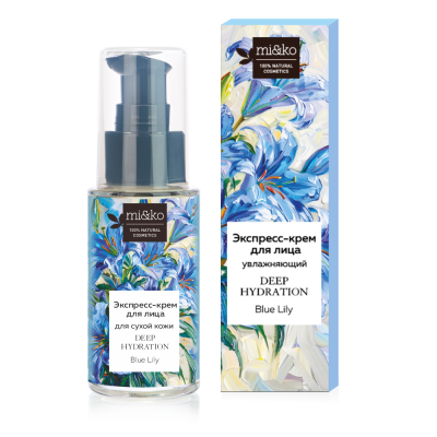 Экспресс-крем для лица увлажняющий для сухой кожи Deep Hydration Blue Lily, 30 мл