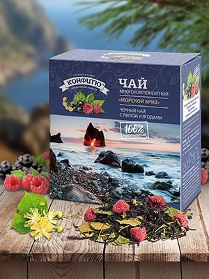 Чай «Морской бриз» черный с нежным медовым вкусом липы и яркими нотками ягод, 100г