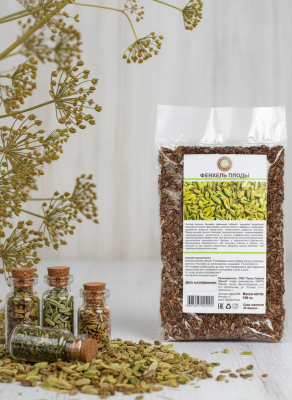 Сбор Фенхель (плоды) повышает аппетит, снимает спазмы желудка и кишечника, 100 г