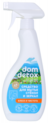 Средство для мытья стёкол и зеркал Блеск и чистота Dom Detox, 500 мл