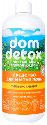 Средство для мытья пола Универсальное для всех типов поверхностей DOMDETOX, 500 мл