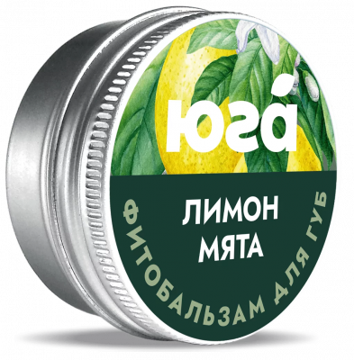 Фитобальзам для губ, Лимон и мята, 10 г