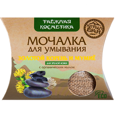 Мочалка для умывания Золотой корень и мумиё для зрелой кожи, 60 г