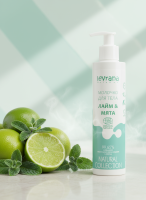 Молочко для тела "Лайм и мята" с Витамином Е, смягчает и питает, 200 мл Молочко для тела "Лайм и мята" с Витамином Е, смягчает и питает, 200 мл