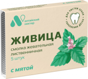 Смолка жевательная лиственничная с мятой для чистки зубов и укрепления десен, 5 шт.