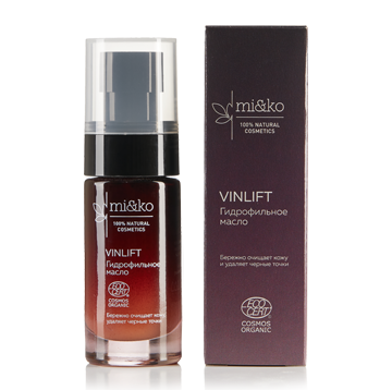 Гидрофильное масло для очищения кожи лица VinLift Organic с экстрактом ледяного вина, 30 мл