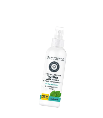 Тоник для лица Увлажнение с гидролатом мяты и пеломарином для нормальной и комбинированной кожи, Med Formula, 150 г