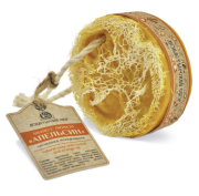 Натуральное мыло с люфой на веревке "Апельсин" для глубокого очищения кожи и пор, 130 г