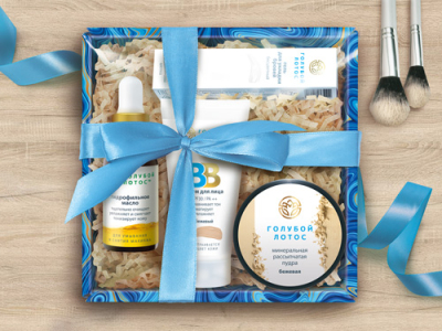 Подарочный набор косметики для лица "Голубой лотос", 114 г