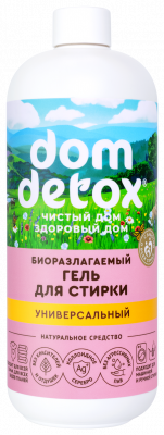 Биоразлагаемый гель для стирки "Универсальный" DOMDETOX, 500 мл